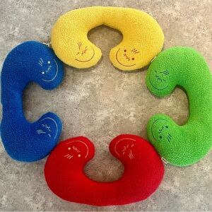 Colorful Children’s Smiley Face Neck Pillows Set of 4